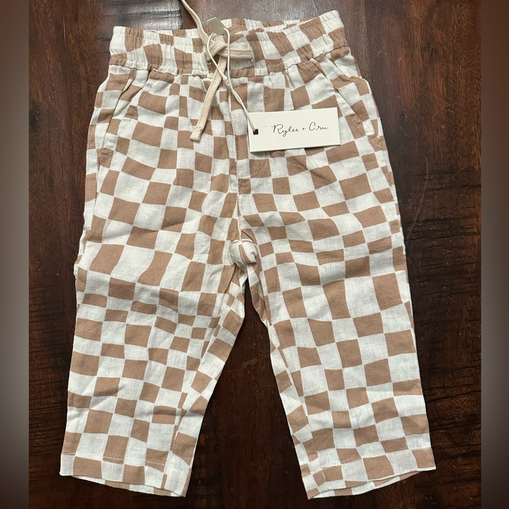 Rylee & Cru Ryder Pant, Sand Check | 6-12M